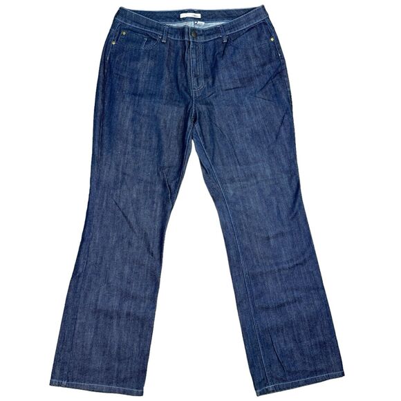 Chico's Platinum Denim Jeans Bottoms Luxury Stitched Design Floral Womans Size 3 - Picture 1 of 9